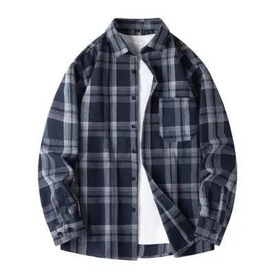 Herren-Karohemd mit langen Ärmeln, atmungsaktive Frühlingsjacke