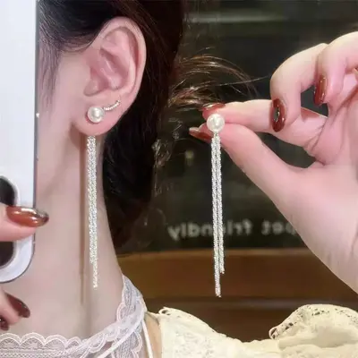 Tassel earrings elegant style lightweight luxury - 7