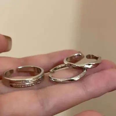 Vintage inci yüzük seti kadınlar için, soğuk minimalist stil - 7