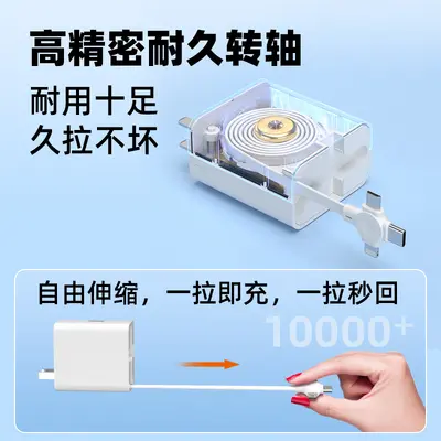3-in-1 Retractable Cable Fast Charger with 3C Certified USB Power Adapter
