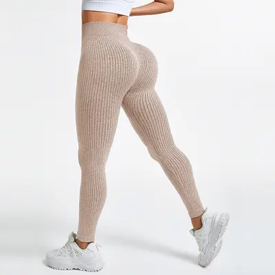 新品爆款AB纱螺纹无缝瑜伽裤健身裤户外紧身裤运动长裤女leggings - 10