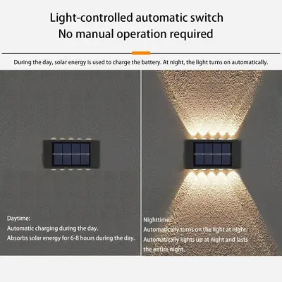 Güneş ışıkları açık avlu ışıkları bahçe bahçe dekoratif ışıkları duvar yıkama yeni yukarı ve aşağı aydınlık atmosfer duvar ışıkları