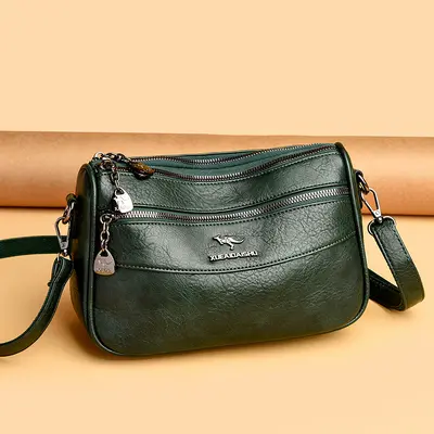 Women's Single-Shoulder Bag, Large Capacity, Multiple Zippers - 3