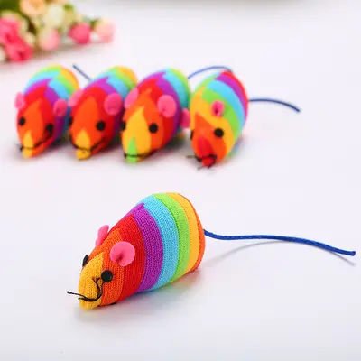 Rainbow Mouse Cat Toy, Simulated Small Mouse