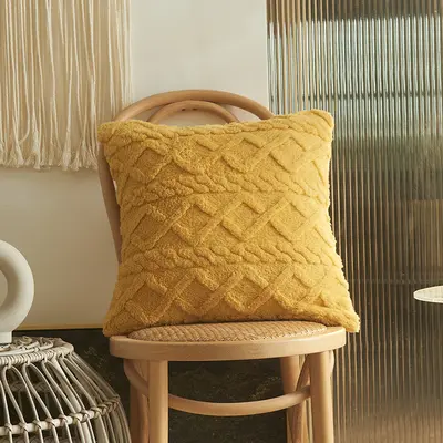 Amazon Plüsch Stereo Jacquard Kissenbezug optional Funktionen Sofakissenbezug Kissenbezug einfach geometrisches Quadrat Kissen - 10