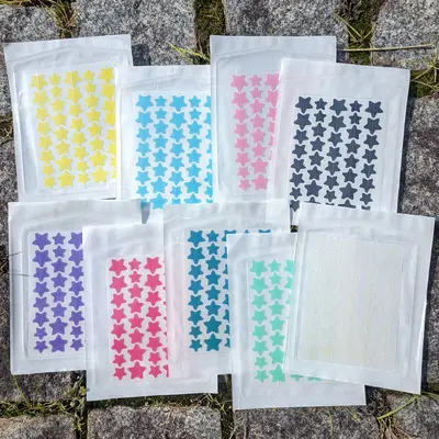 Sternförmige Akne-Patches 36er bunt make-up-freundlich