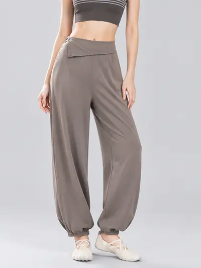 Women's High Waist Drawstring Joggers for Pilates and Yoga - 8