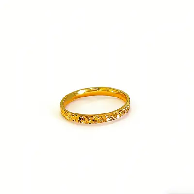 Sand gold crushed ice women's ring, narrow and wide versions