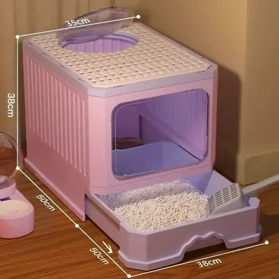 Enclosed Extra Large Cat Litter Box, Odor Control, Top Entry - 9