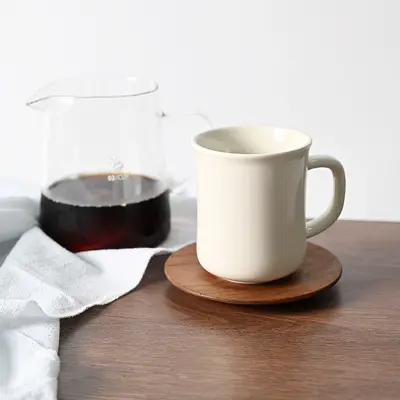 Ceramic Coffee Cup, Waist-Shaped Design, Nordic Style