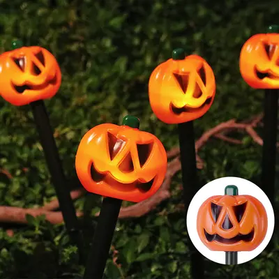 Halloween Solar LED Garden Light String, Waterproof, Pumpkin Ghost Design - 7