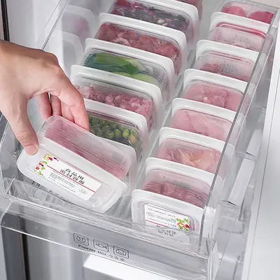 Kitchen refrigerator storage box food-grade freezer compartment vegetable organizer sealed frozen meat container antibacterial