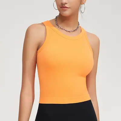 Wharton Women's Summer Yoga Vest, Long Single-Cup, Quick-Drying Sports Vest - 11