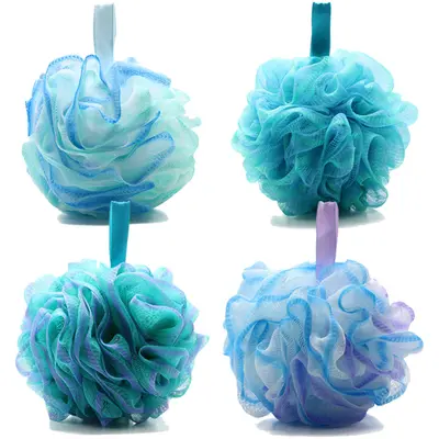 Großes 75g Farbverlauf Farbbad Schwammball Amazon Cross-Border E-Commerce gleicher Stil Badezimmerblume Badeschwamm Set Großhandel
