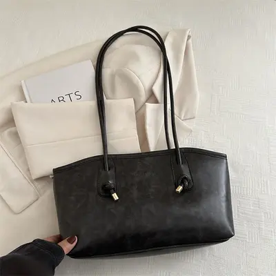 Retro Large Capacity Women's Tote Bag, Single Shoulder Strap - 7