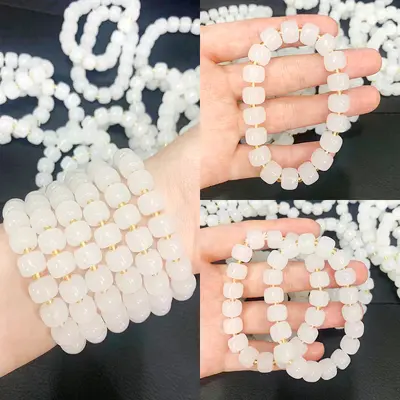 Eji Jing imitation jade deep love white jade bracelet simple elegant jade sweet bracelet live stream welfare bracelet - 11