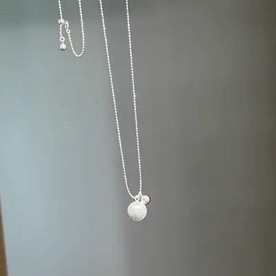 Perlenkette S925 Sterlingsilber verlängerbar Pullover Kette - 9
