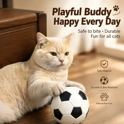 High-Elasticity Football Cat Toy Ball, Durable - 2