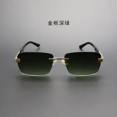 Rahmenlose polygonale Herren-Sonnenbrille, Retro-Modestil - 6