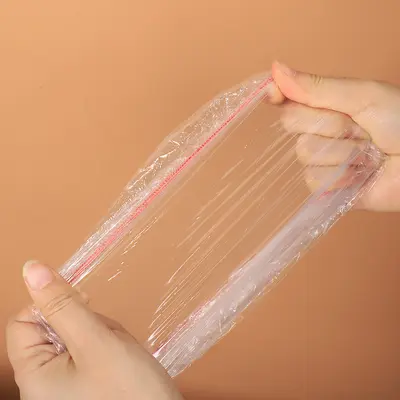 Tek kullanımlık plastik streç film, üç renkli, elastik ağızlı kase kapağı