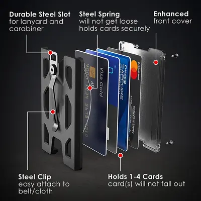 Ausweishalter aus Aluminiumlegierung mit Metallclip