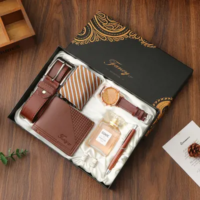 Herrengeschenkset Uhr Geldbörse Gürtel Parfüm Geschäftsgeschenke - 12
