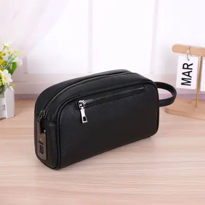 Men's Clutch Bag with Coin Pocket, Fingerprint Lock, Large Capacity - 7