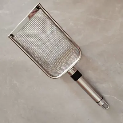 Fine-Hole Stainless Steel Cat Litter Scoop with Plastic Handle - 12