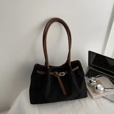 Leopar Desenli Kadın Tote Çanta, Koltuk Altı Model, Büyük Hacim - 7