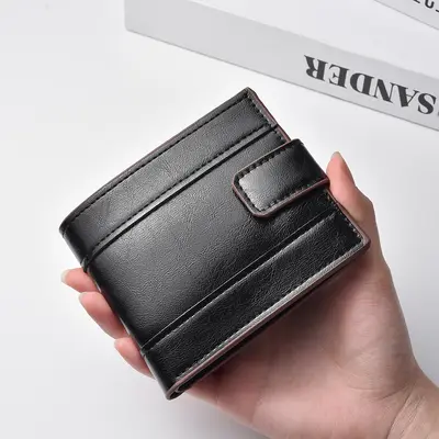 Erkek Kısa Cüzdan, Yumuşak Deri, Yatay Model - 10