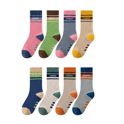 Kinder-Sportsocken mittellang, gekämmte Baumwolle, atmungsaktiv