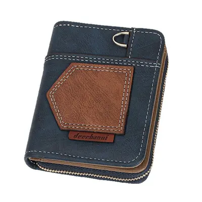 Men's Slim Bi-Fold Zipper Wallet with Coin Pocket - 6