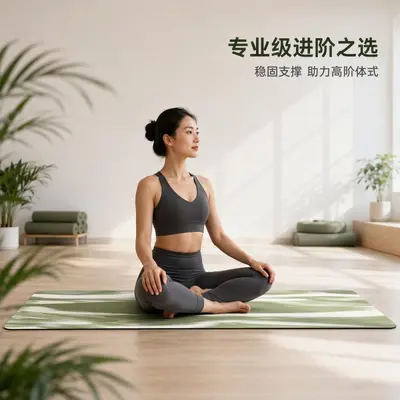 lulu同款定制批发跨境瑜伽垫PU橡胶撞色高回弹防滑健身垫源头工厂 - 4