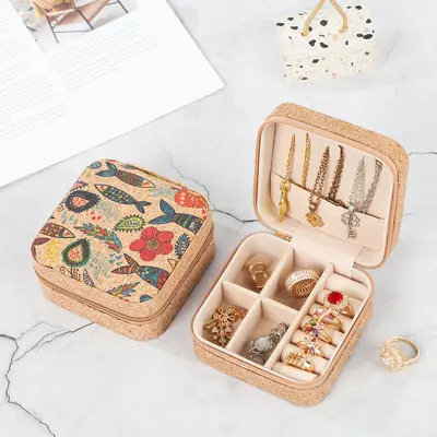 Retro elegant mushroom portable large capacity jewelry box earring ring necklace travel multi-layer storage box best seller - 10
