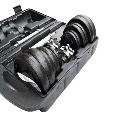 Painted barbell set, adjustable dumbbells, gift box