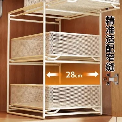 Under-sink pull-out storage basket, multi-layer - 4
