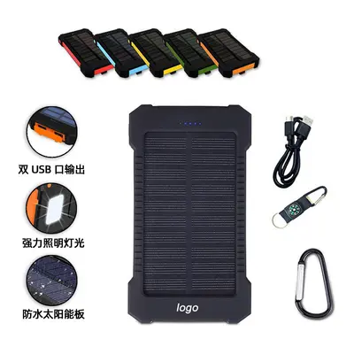 3.6 Çapraz Sınır Outdoor Solar Power Bank 20000mAh Büyük Kapasiteli LED Aydınlatma Su Geçirmez Taşınabilir Şarj Cihazı LOG