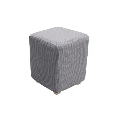 Grenzüberschreitender elastischer wasserdichter Waffelmais-Quadrat-Hocker-Bezug Staubschutz Haus Sofa All-Inclusive niedriger Hocker-Überzug - 6