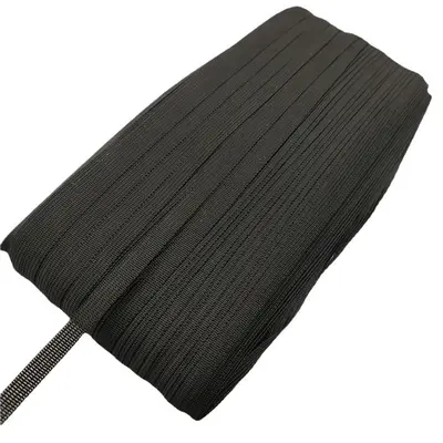 0,7 cm schwarz-weißes nicht elastisches Polyester-Webband mit Hakenkante - 6