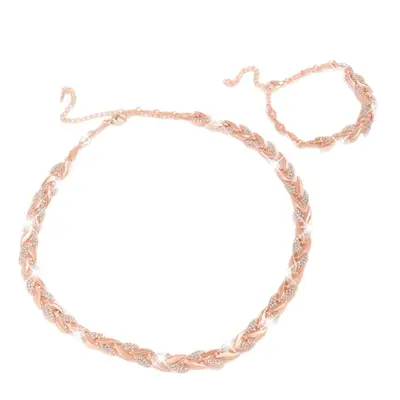 Neuer umweltfreundlicher Fishtail-Schmuckset mit Strass-Armband und Halskette, luxuriös eleganter Schmuck für Damenveranstaltungen