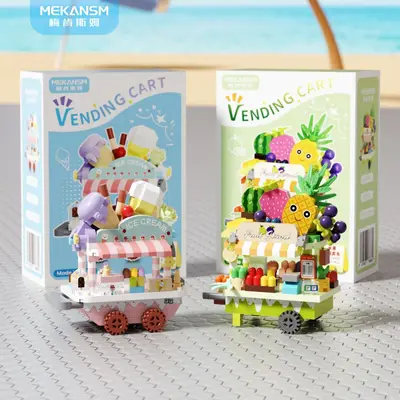 Small Particle Building Blocks, Food Truck Series Dessert Car Model - 3