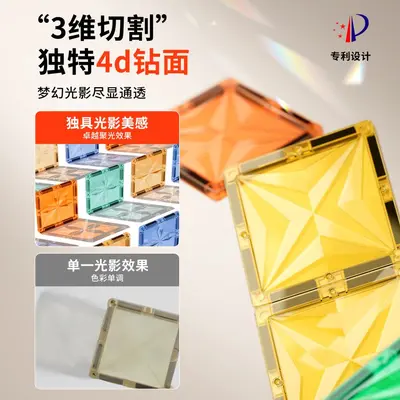 彩窗磁力片儿童益智玩具拼图强磁拼装积木思维训练男女孩生日礼物 - 4