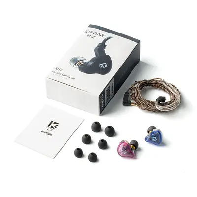 KBEAR KS2 hibrit HIFI müzik kulaklıkları, bilgisayar, cep telefonu, oyun, PUBG için kulak içi kulaklık Tip-C