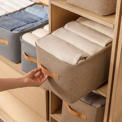 Foldable steel ring fabric storage box - 2