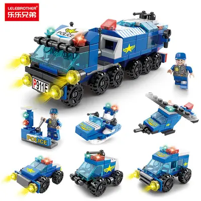 Lego-kompatibles Militär-Bagger- und Feuerwehr-Bausteinset - 12