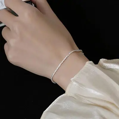 S925 silver baby bracelet women breathable Korean style - 4