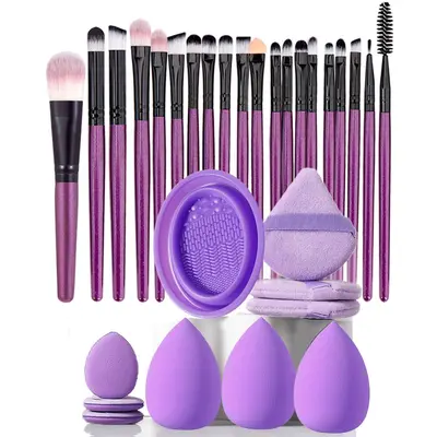 30-teiliges Makeup-Pinsel-Werkzeugsortiment, komplettes Set, Anfänger-geeignet, tragbar, Reise-Makeup-Schwämme, komplettes Make-up-Set - 10