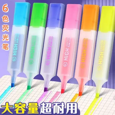 Quadratischer Textmarker, großes Fassungsvermögen, breite Spitze, bunt