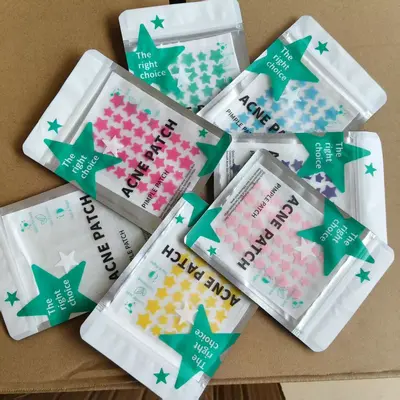 Hydrocolloid Pimple Patch Fluid and Pus Absorbing Colorful Star