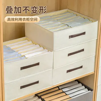 Double-row clothing storage box with compartmented drawers, Japanese style